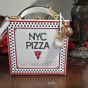 Kate Spade NYC Pizza Box Handbag with Black and Red Accents